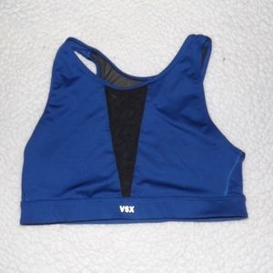 VICTORIA SECRET SPORT: a blue mesh sports bra